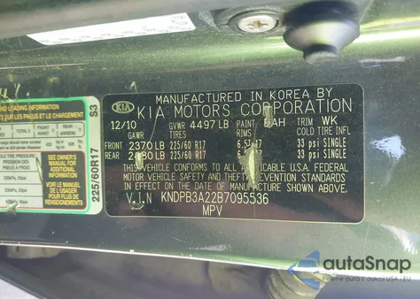 2011 Kia Sportage Lx from USA, damaged, VIN KNDPB3A22B7095536